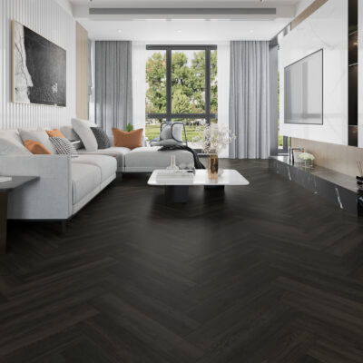 Alva LVT Antigua Charcoal Herringbone