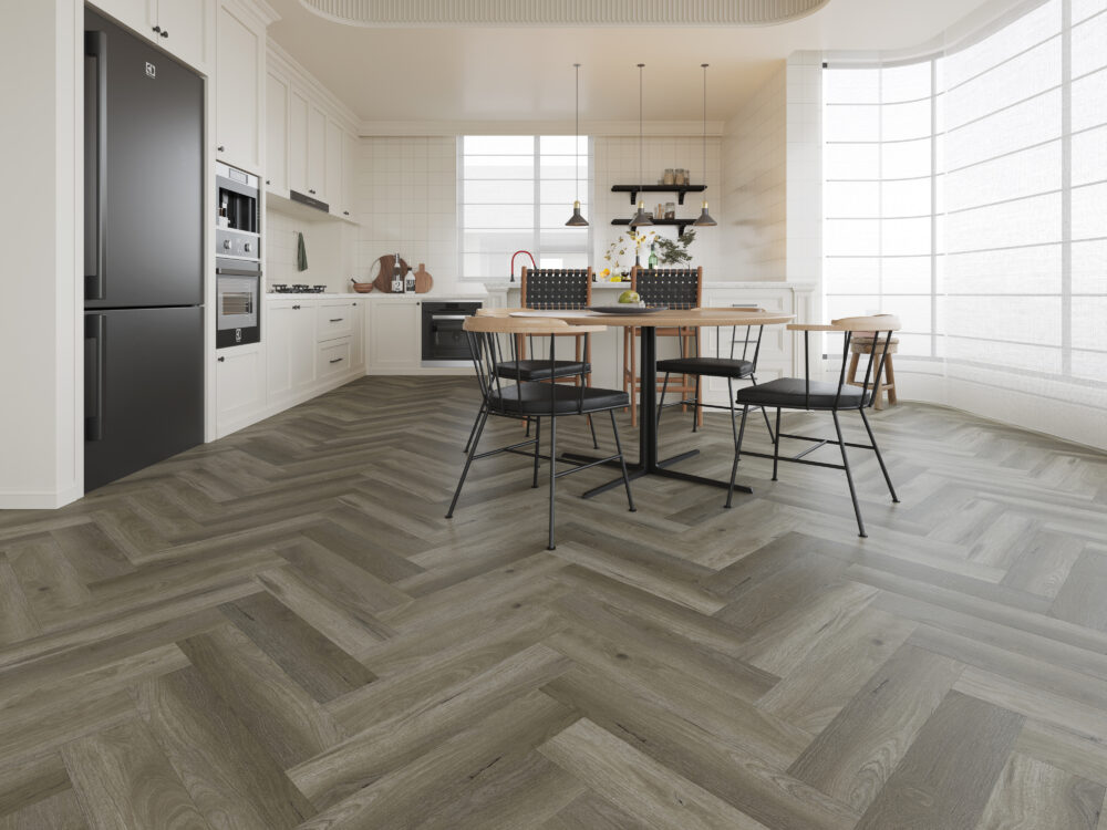 Alva LVT French Grey Herringbone