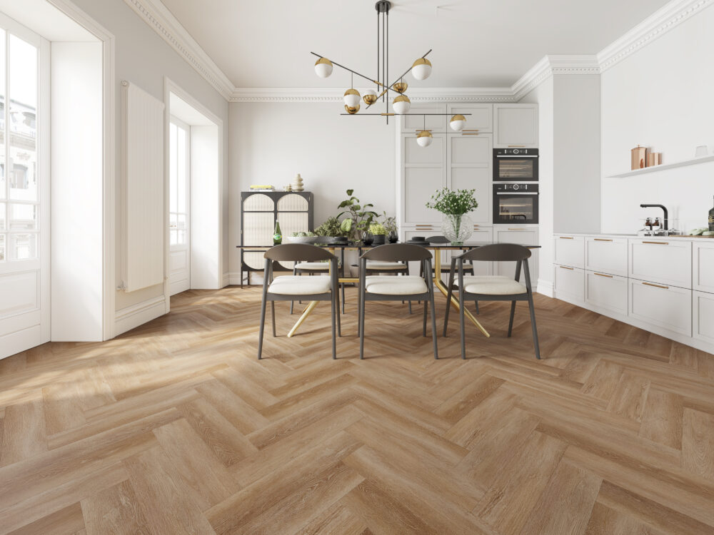 Alva LVT Ash Brown Herringbone