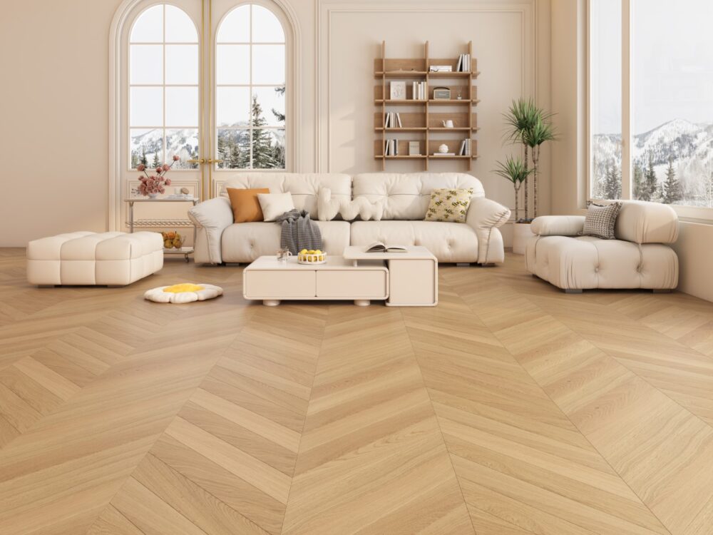 14/3 x 90mm Natural Brushed Chevron AB Grade