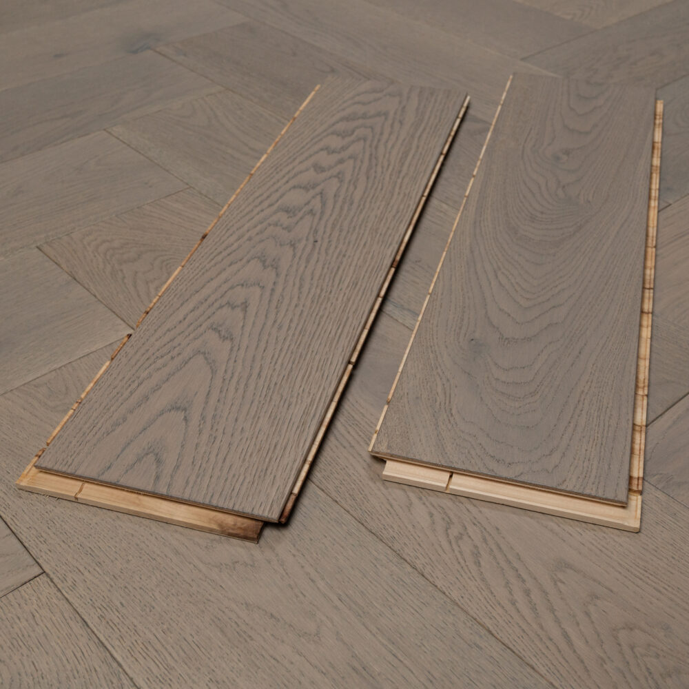 14/3 x 150mm Grey Brushed CLICK Herringbone