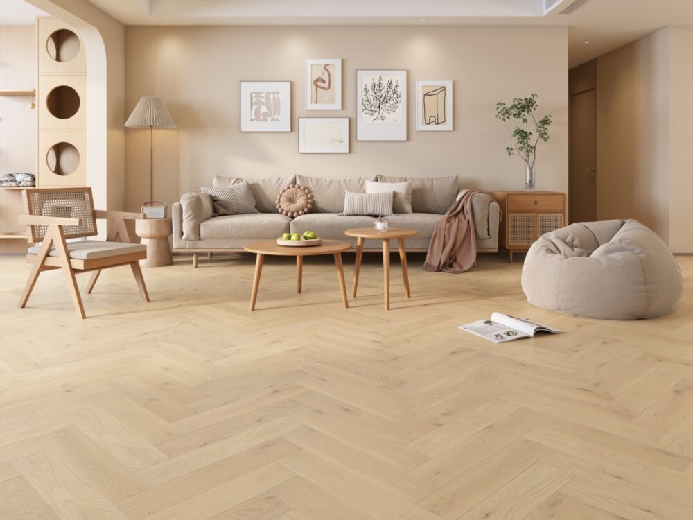 14/3 x 125mm White Oiled Herringbone