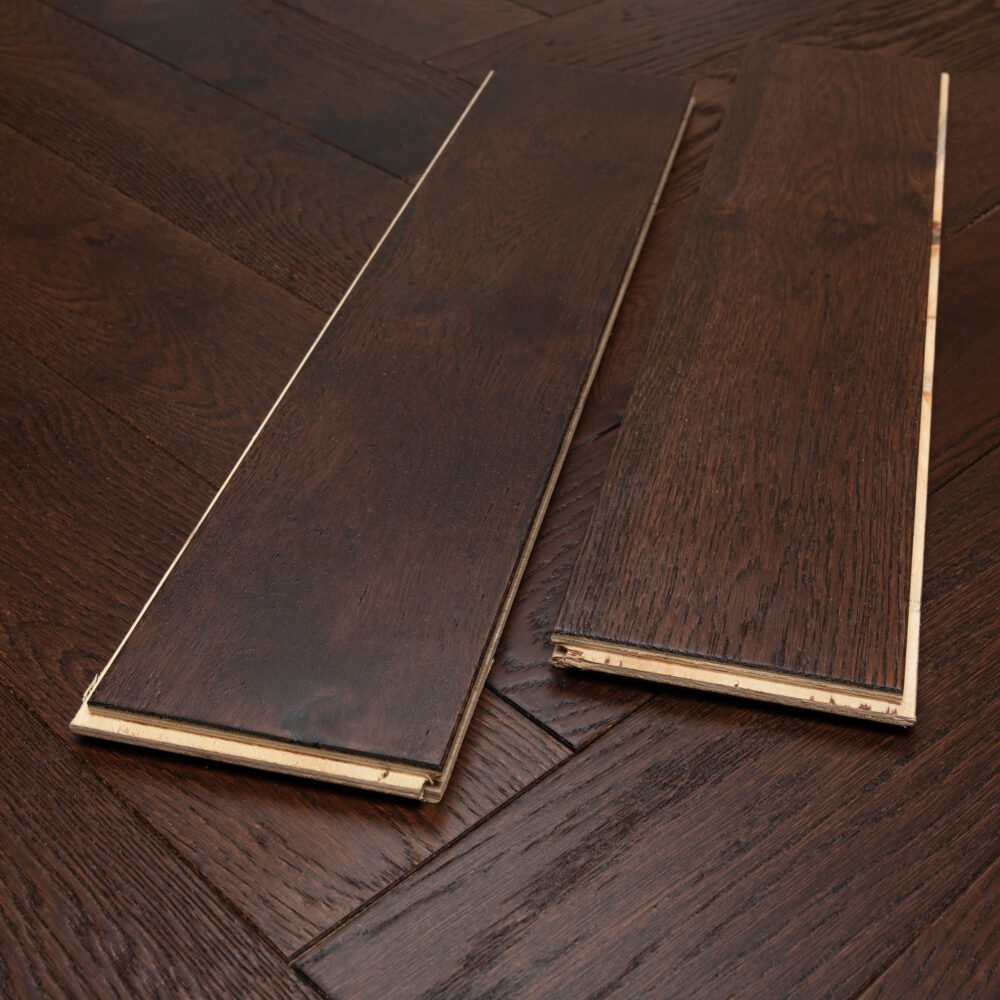 18/3 x 80mm Walnut Stained Herringbone