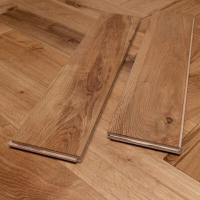 18/3 x 80mm Natural Brushed & Lacquered Herringbone