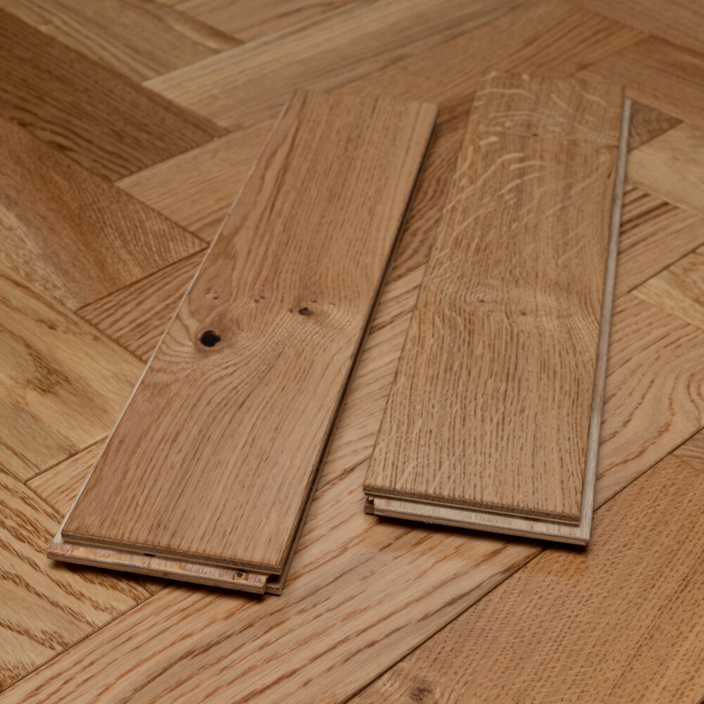 18/4 x 90mm Natural Lacquered Herringbone