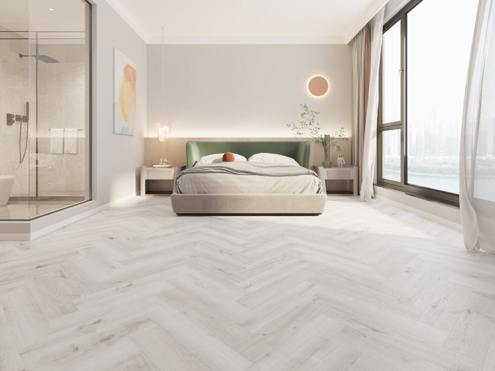 Alva LVT Pewter Light Oak Herringbone