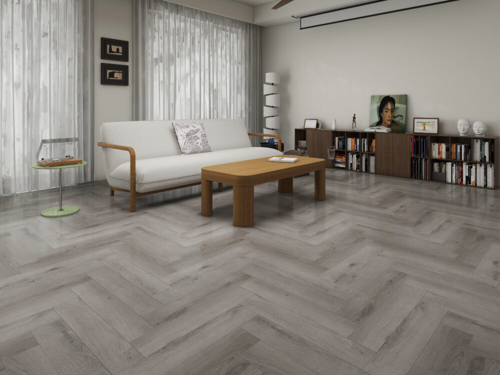 Allora Lux Whisp Grey Herringbone