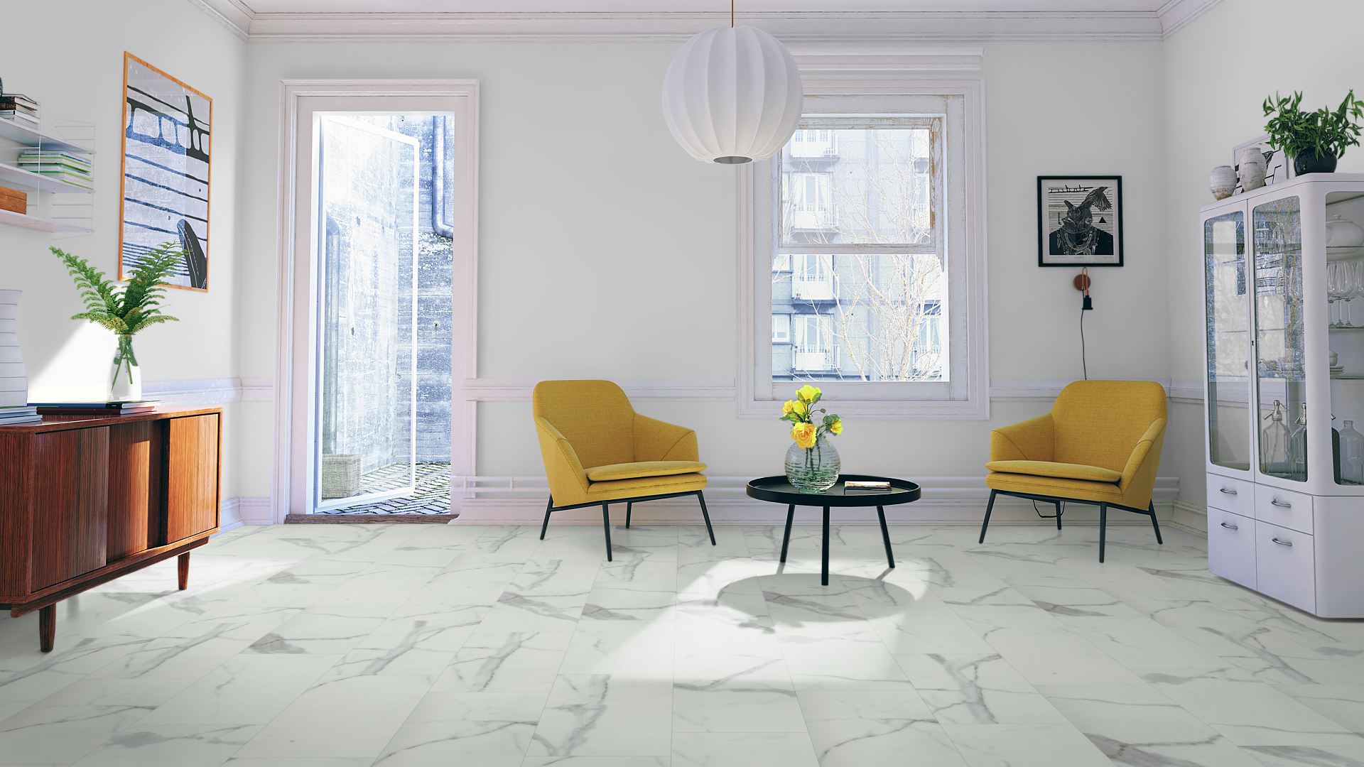 Lignum LVT Carrara White Marble Matt - Image 3