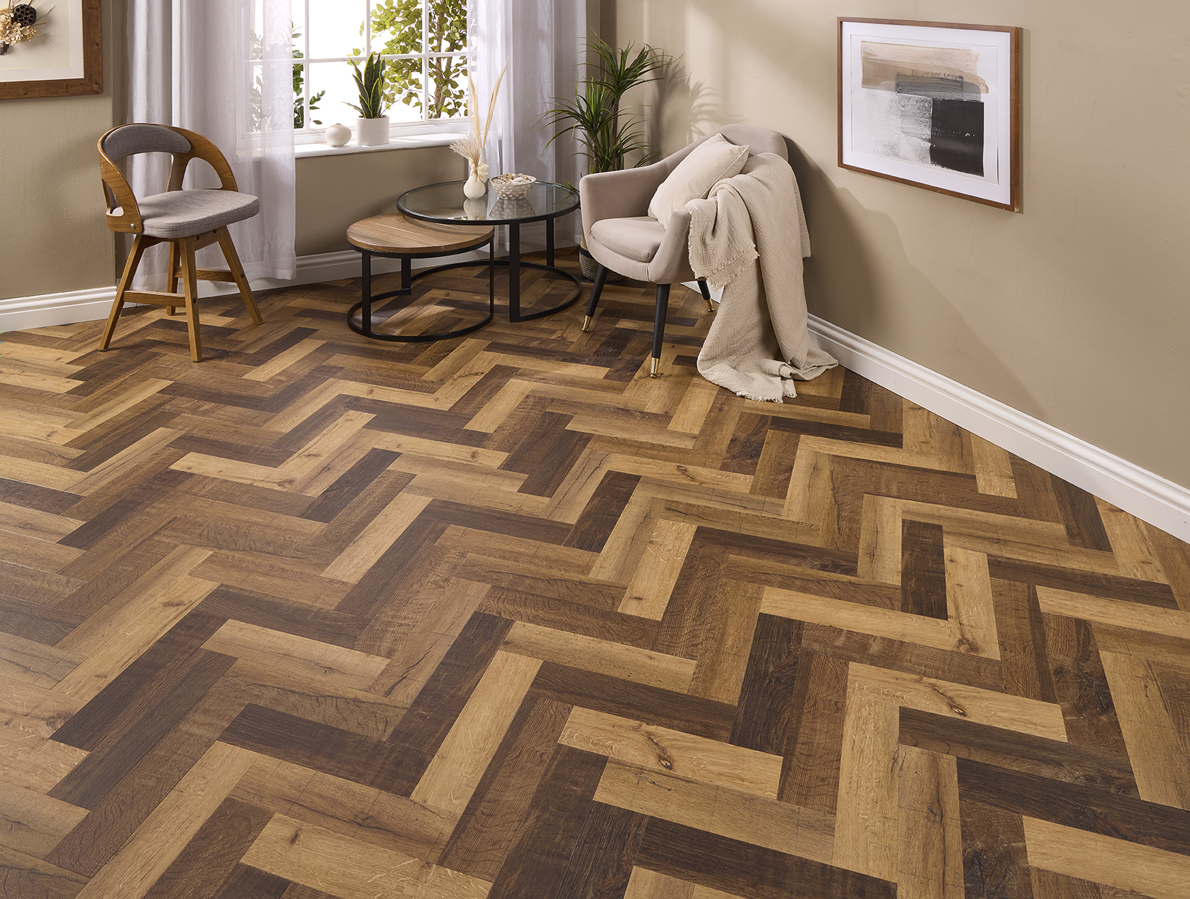 Ettona LVT Herringbone Siena